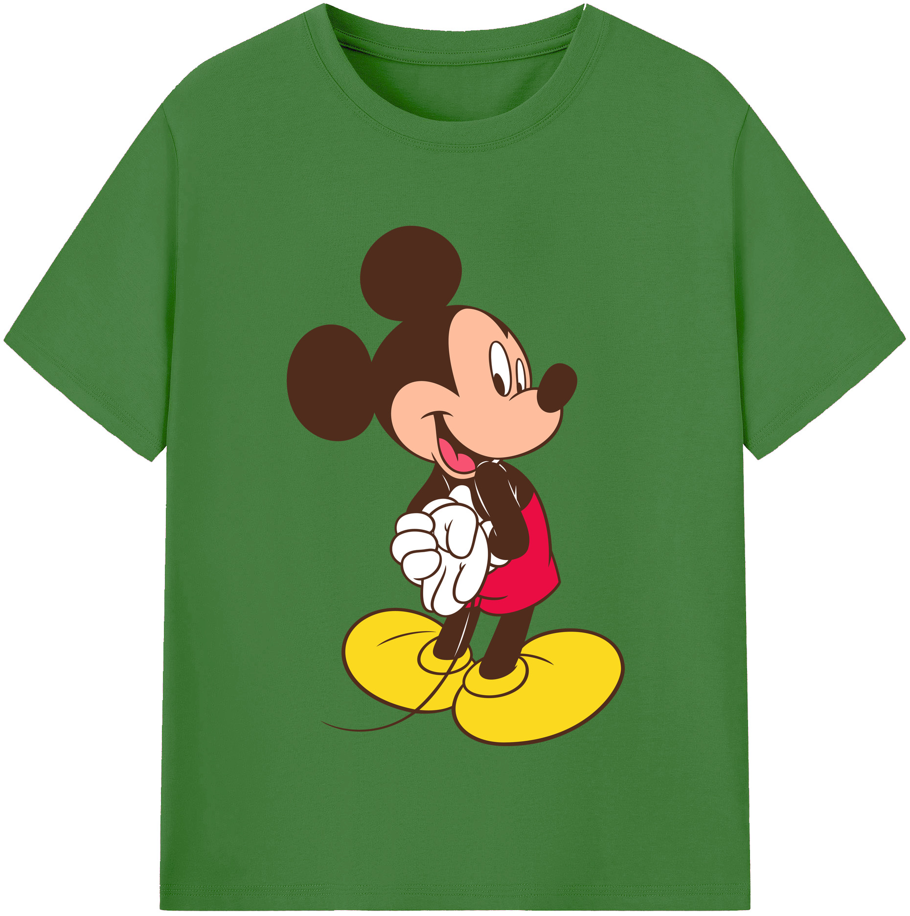 （画像用） ミッキーマウス Mickey Mouse レディースカジュアルプリントTシャツ（綿100％）